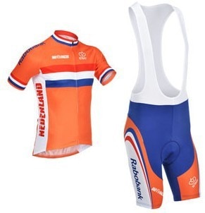 Low price 2013 netherland rabobank team popular selling racing jersey maillot or short cullot made from  polyester and lycra